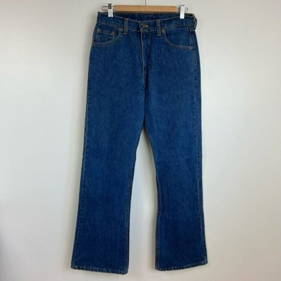 Vintage LEVI'S 511 Flare 100% Cotton Medium Indigo Blue Jeans Pants  W30 L32 - Picture 2 of 10